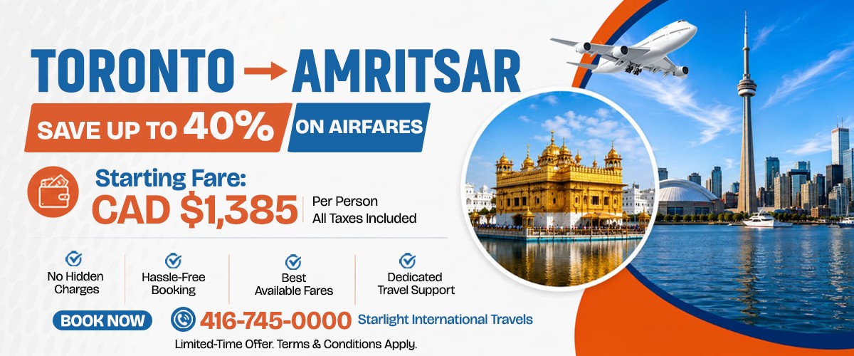TORONTO TO AMRITSAR FLIGHT